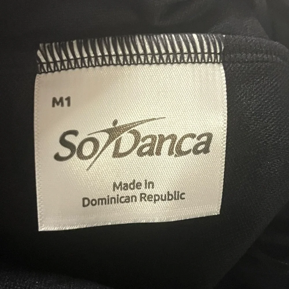 NWT So Danca SL05 Kids Camisole Leotard Black Pinch Front Low Back Size YJR/2B